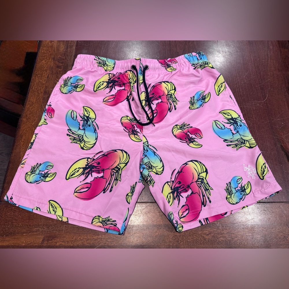U.S. Polo Assn. Pink Lobster Print Men's Swim Shorts
